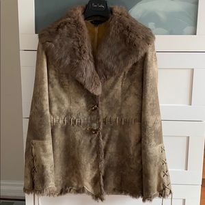Vintage Winter Coat - Suede
